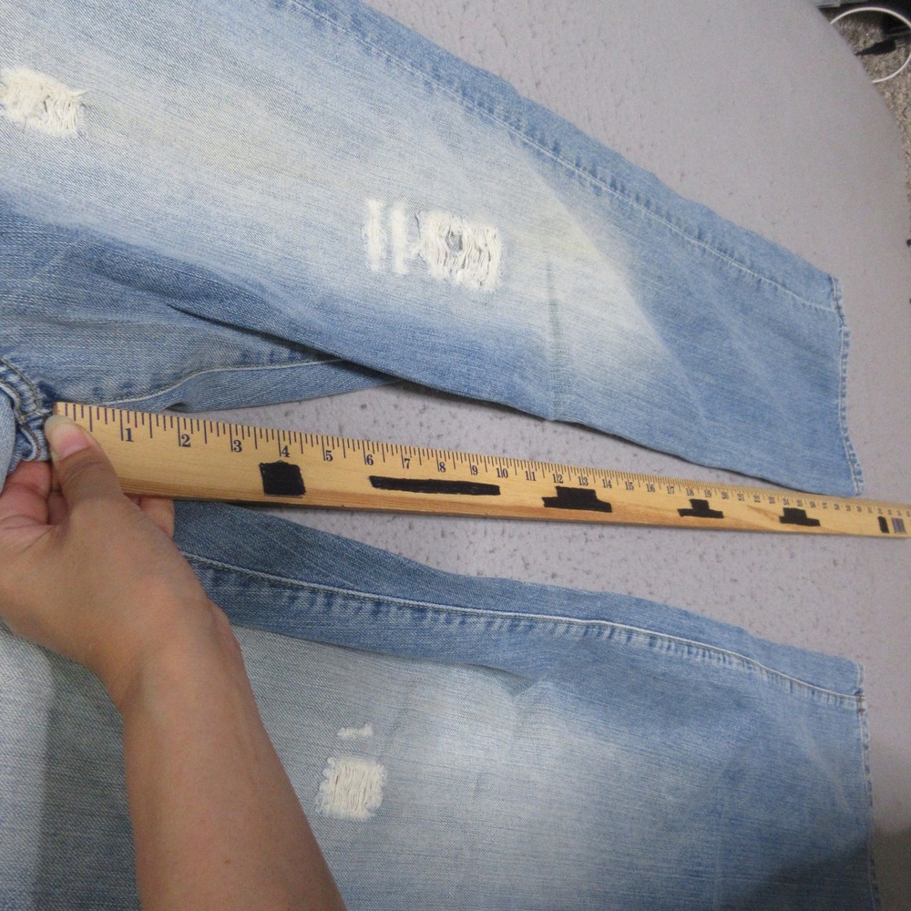 Vintage Lucky Brand Jeans Dungaree Easy Rider Bootleg Distressed Button‎ Fly USA - Picture 10 of 14